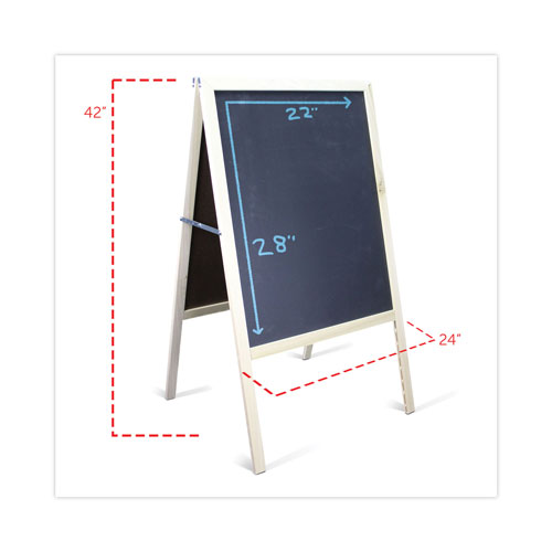 Flipside Black Chalkboard Marquee Board. 24 x 42, Natural Wood Frame