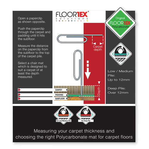 Floortex Cleartex Unomat Anti-Slip Chair Mat for Hard Floors/Flat Pile Carpets, 60 x 48, Clear