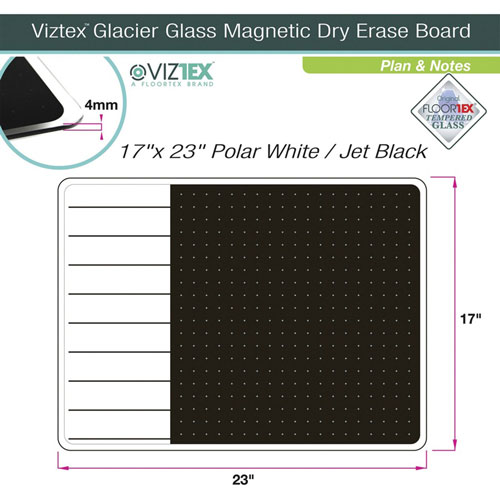 Floortex Board, Glass, Viztex, 21-1/2