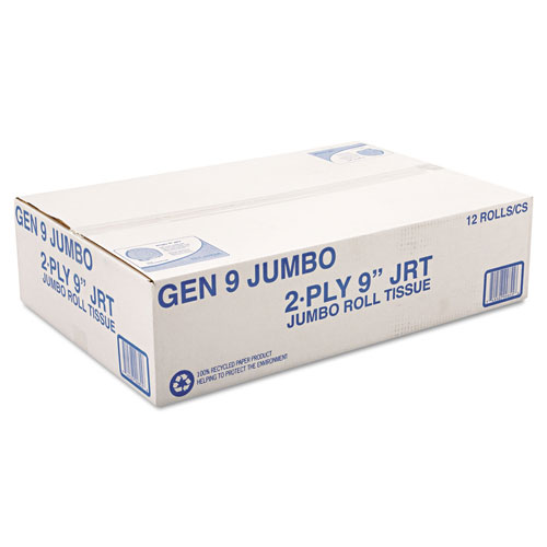 GEN Jumbo Roll Bath Tissue, Septic Safe, 2-Ply, White, 3.3