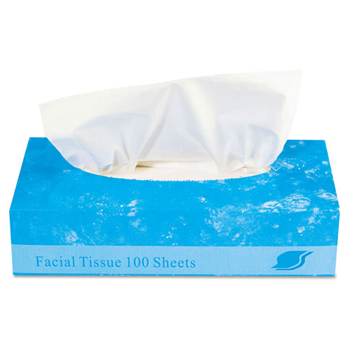 GEN Boxed Facial Tissue, 2-Ply, White, 100 Sheets/Box