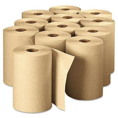Pacific Blue Basic Nonperforated Paper Towels, 7 7/8 x 350ft, Brown, 12 Rolls/CT