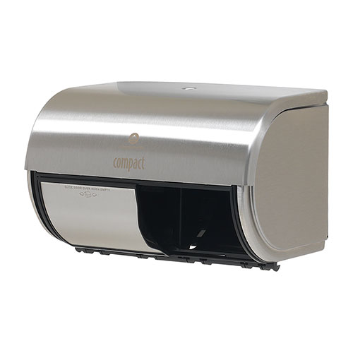Compact® 2-Roll Side-by-Side Coreless High Capacity Toilet Paper Dispenser, Stainless Steel, 10 1/8 x 6 3/4 x 7 1/8