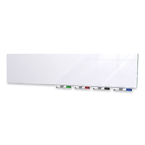 Ghent MFG Aria Low Profile Magnetic Glass Whiteboard, 96 x 48, White Surface