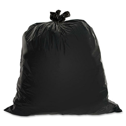 Genuine Joe Black Trash Bags, 60 Gallon, 1.5 Mil, Box of 50