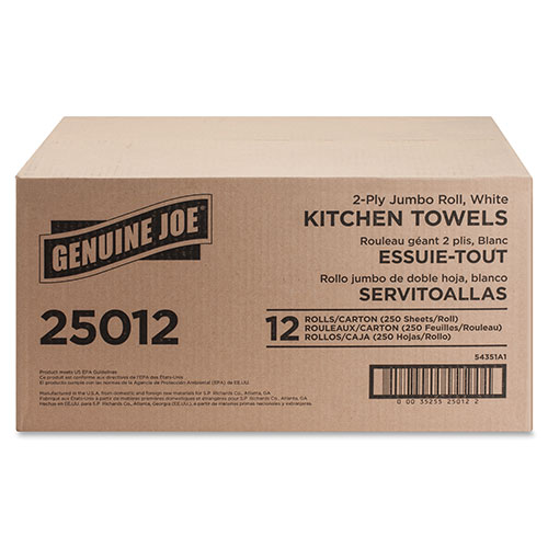 Genuine Joe Perforated Paper Towels, 8
