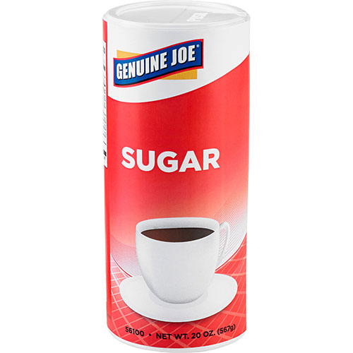 Genuine Joe Sugar, Reclosable Lid, 20 oz., Canister
