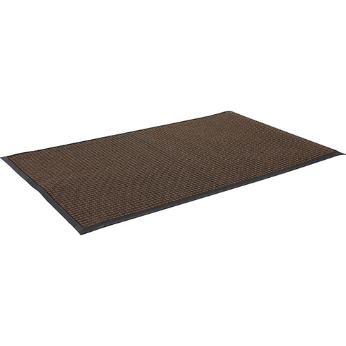 Genuine Joe Indoor/Outdoor Rubber & Polyproylene Floor Mat, 4' x 6', Brown