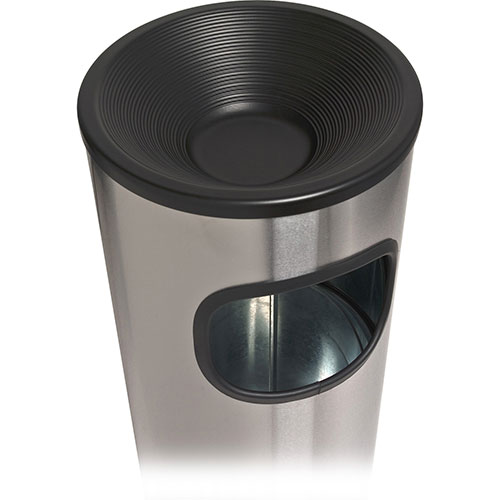 Genuine Joe Ashtray Receptacle, Fire-Safe, 3 Gal., Stainless Steel