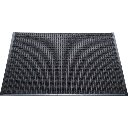 Genuine Joe Indoor/Outdoor Rubber Floor Mat, 4'' x 6'', Charcoal