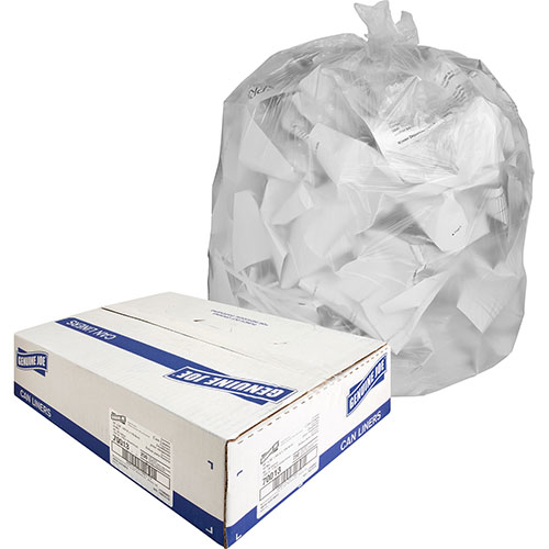 Genuine Joe High Density Clear Trash Bags, 45 Gallon, Case of 250