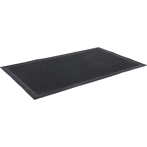 Genuine Joe Super Tread Rubber Floor Mat, 3' x 5', Black