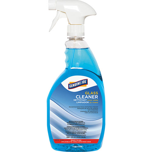 Genuine Joe Glass Cleaner, Non-ammoniated, Spray Bottle, 32 oz., 6/CT