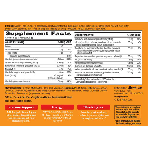 GlaxoSmithKline Super Orange Vitamin C Drink Mix - For Immune Support - Super Orange - 1 / Each