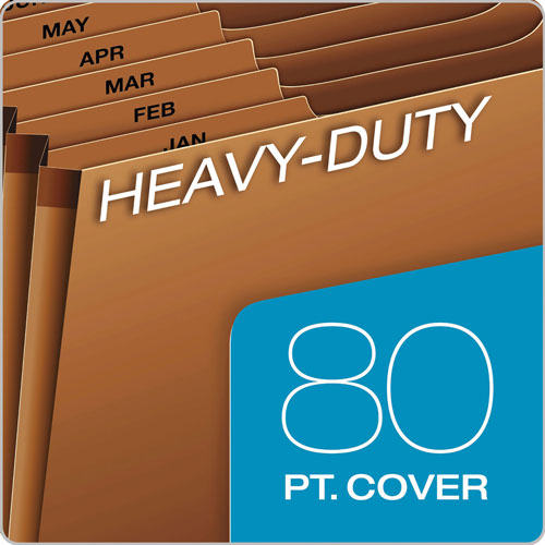 Pendaflex Heavy-Duty Expanding File, 31 Sections, 1/3-Cut Tab, Letter Size, Redrope