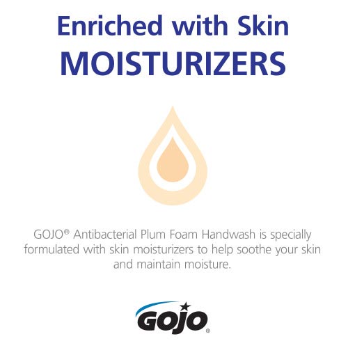 Gojo Antibacterial Foam Handwash, Refill, Plum, 1200mL Refill, 2/Carton