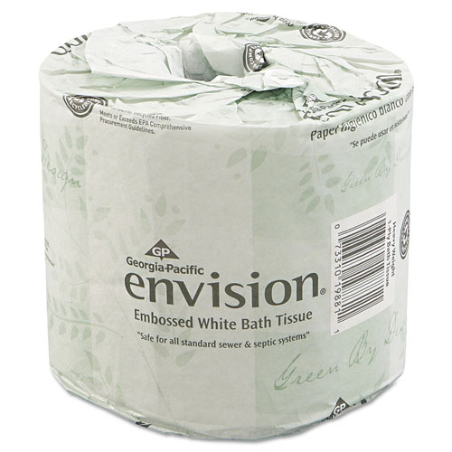 Envision® Embossed Bathroom Tissue, 1-Ply, 80 Rolls/Carton