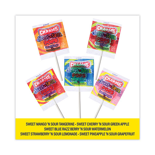 Charms Sweet and Sour Pop, 1.95 lb, Assorted Flavors, 48/Box