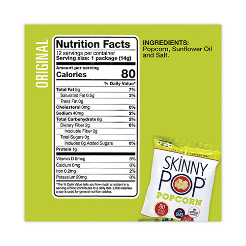 SkinnyPop® Popcorn Popcorn Variety Snack Pack, 0.5 oz Bag, 36 Bags/Box