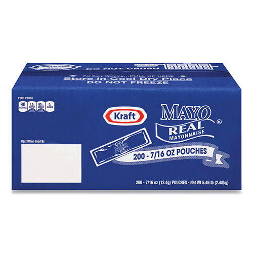 Kraft Foods Mayo Real Mayonnaise, 0.44 oz Packet, 200/Box