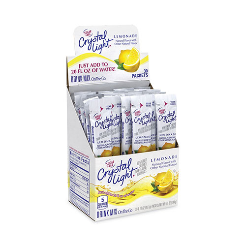 Crystal Light On-The-Go Sugar-Free Drink Mix, Lemonade, 0.17 oz Single-Serving Tubes, 30/Pack, 2 Packs/Box