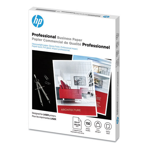 HP Professional Business Paper, 52 lb, 8.5 x 11, Glossy White, 150/Pack