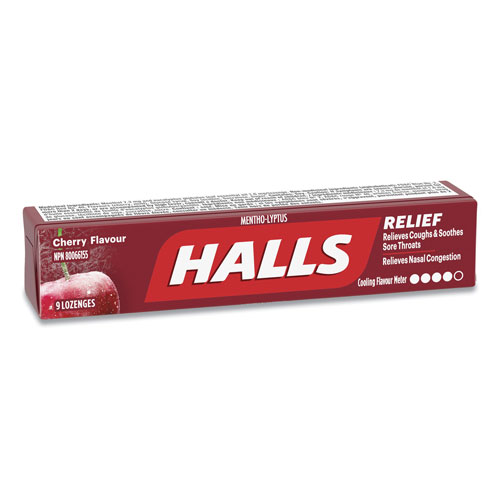 Halls Mentho-Lyptus Cough and Sore Throat Lozenges, Cherry, 20 Packs/Box