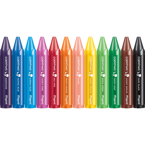 Helix Color Peps My First Wax Jumbo Crayons, Assorted, 12/Pack