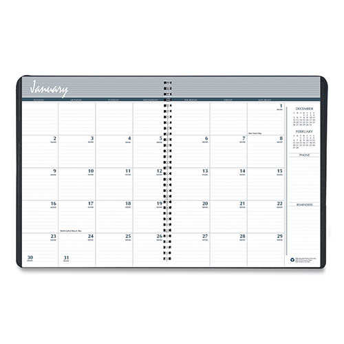 House Of Doolittle 14-Month Recycled Ruled Monthly Planner, 8.75 x 6.78, Black Cover, 14-Month (Dec to Jan): 2023 to 2025