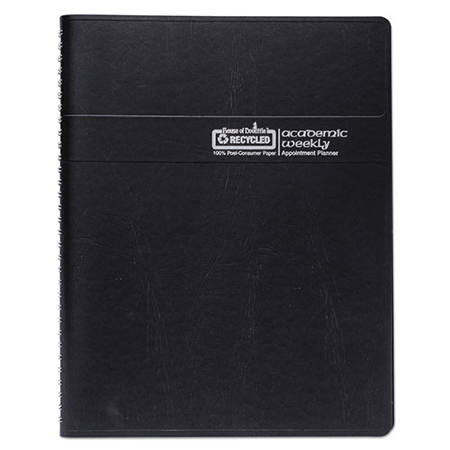 House Of Doolittle Recycled Academic Weekly/Monthly Appointment Planner, 8 x 5, Black Cover, 13-Month (Aug to Aug): 2023 to 2024