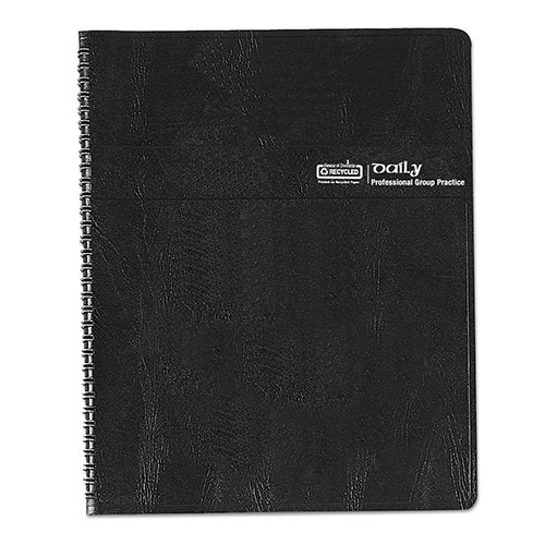 House Of Doolittle Eight-Person Group Practice Daily Appointment Book, 11 x 8.5, Black Cover, 12-Month (Jan to Dec): 2024