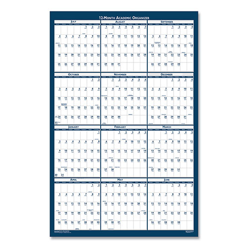 House Of Doolittle Academic Year Recycled Poster Style Reversible/Erasable Yearly Wall Calendar, 24 x 37, 12-Month (July to June): 2023 to 2024