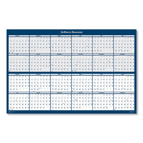 House Of Doolittle Reversible/Erasable 2 Year Wall Calendar, 24 x 37, Light Blue/Blue/White Sheets, 24-Month (Jan to Dec): 2024 to 2025