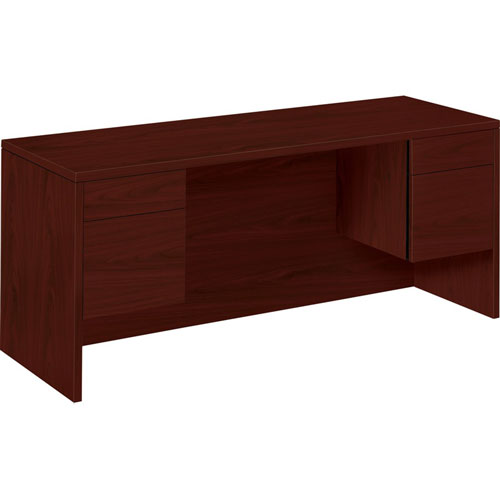 Hon 10500 Series Kneespace Credenza With 3/4-Height Pedestals, 60w x 24d, Mahogany