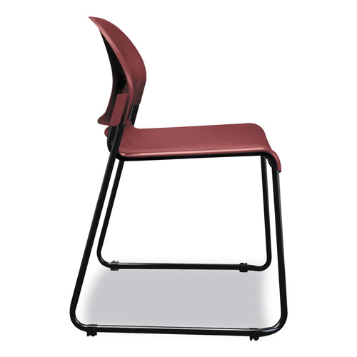 Hon GuestStacker High Density Chairs, Mulberry Seat/Mulberry Back, Black Base, 4/Carton