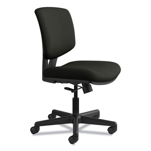 Hon Volt Series Leather Task Chair, Supports up to 250 lbs., Black Seat/Black Back, Black Base