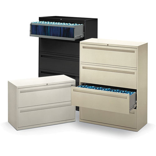 Hon 700 Series Four-Drawer Lateral File, 36w x 18d x 52.5h, Putty