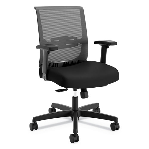 Hon Convergence Mid-Back Task Chair with Swivel-Tilt Control, Supports up to 275 lbs, Black Seat, Black Back, Black Base