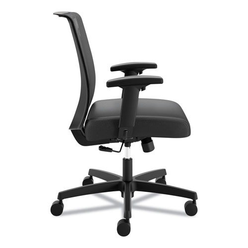 Hon Convergence Mid-Back Task Chair with Swivel-Tilt Control, Supports up to 275 lbs, Vinyl, Black Seat/Back, Black Base