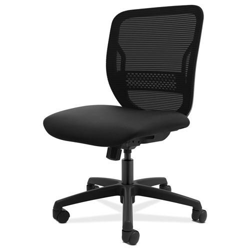 Hon Gateway Mid-Back Task Chair, Supports Up to 250 lbs, Black Seat, Black Back, Black Base