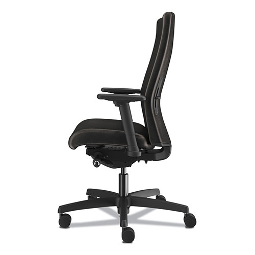 Hon Ignition 2.0 Upholstered Mid-Back Task Chair With Lumbar, Supports up to 300 lbs., Vinyl, Black Seat, Black Back, Black Base
