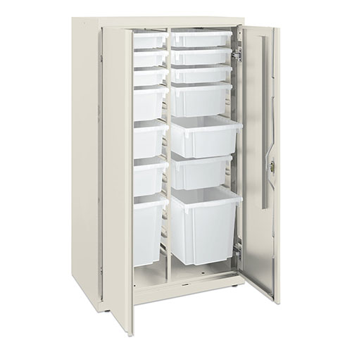 Hon Flagship Storage Cabinet with 6 Small, 6 Medium and 2 Large Bins, 30 x 18 x 52.5, Loft