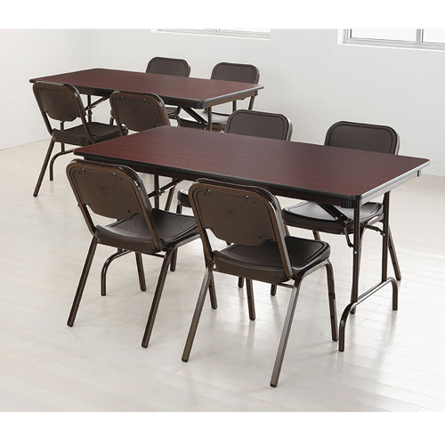 Iceberg Premium Wood Laminate Folding Table, Rectangular, 60w x 30d x 29h, Mahogany