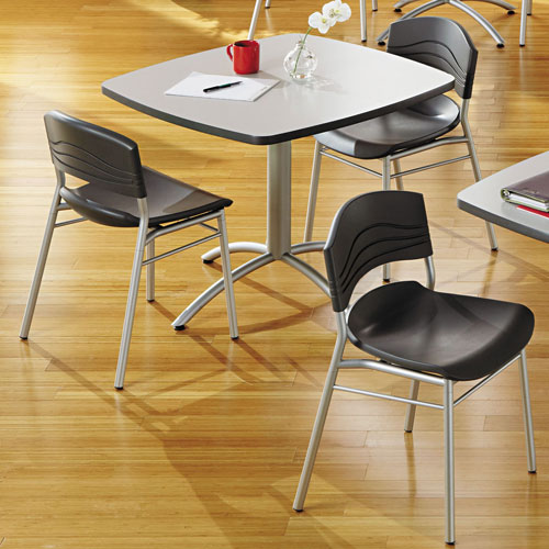 Iceberg CaféWorks Table, 36w x 36d x 30h, Gray/Silver