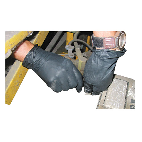 Impact ProGuard Disposable Nitrile Gloves, Powder-Free, Black, Medium, 100/Box