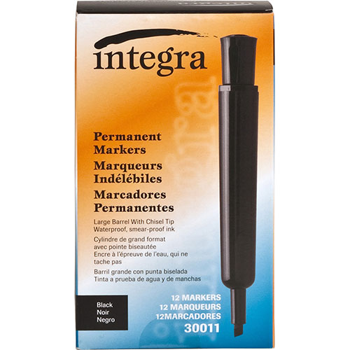 Integra Permanent Marker, Chisel Tip, Black