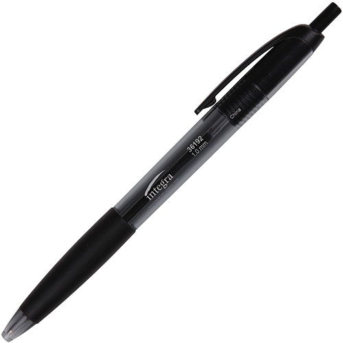 Integra Retractable Ballpoint Pen, 1.0mm, 50/BX, Ast