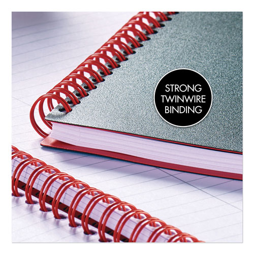 Black N' Red Twin Wire Poly Cover Notebook, Wide/Legal Rule, Black Cover, 11.75 x 8.25, 70 Sheets
