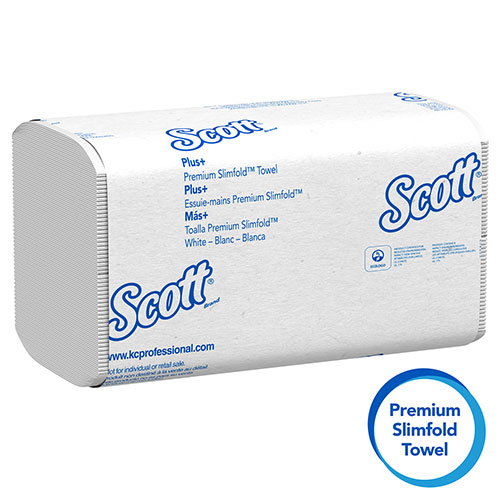 Scott® Control Hand Towels Slimfold (04442) with Fast-Drying Absorbency Pockets, White, 90 Towels / Clip, 24 Packs / Case