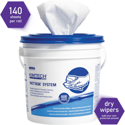 Kimtech™ Wipers, Disinfect/Sanitize, 12 x 12 1/2, White, 90/Roll, 6/Carton